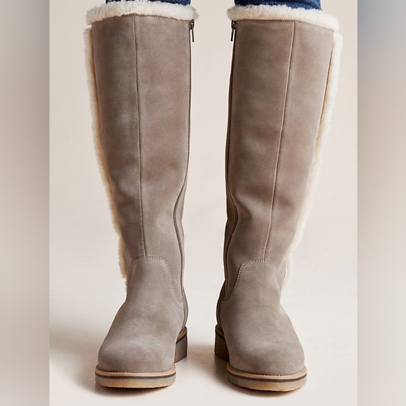 Anthropologie Shoes - Anthropologie Liendo by Seychelles Gray Suede Tall Boots Size 9
